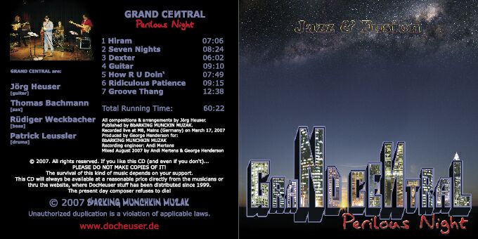 OUT NOW!!!: GRAND CENTRAL - PERILOUS NIGHT - live